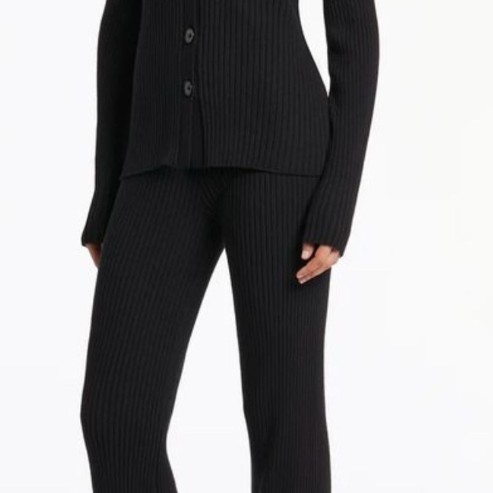 SIR the Label Black Enes Ribbed Cardigan and Pants Matching Set - Picture 9 of 9